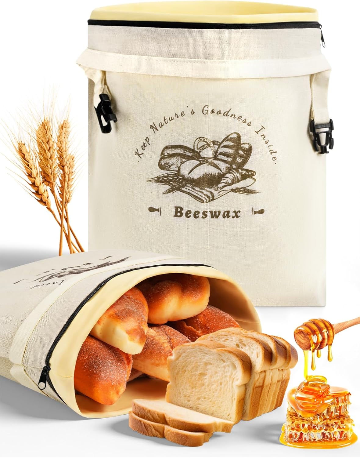 Kinver BeeFresh™️    Premium-Brotbeutel aus Baumwolle und Bienenwachs